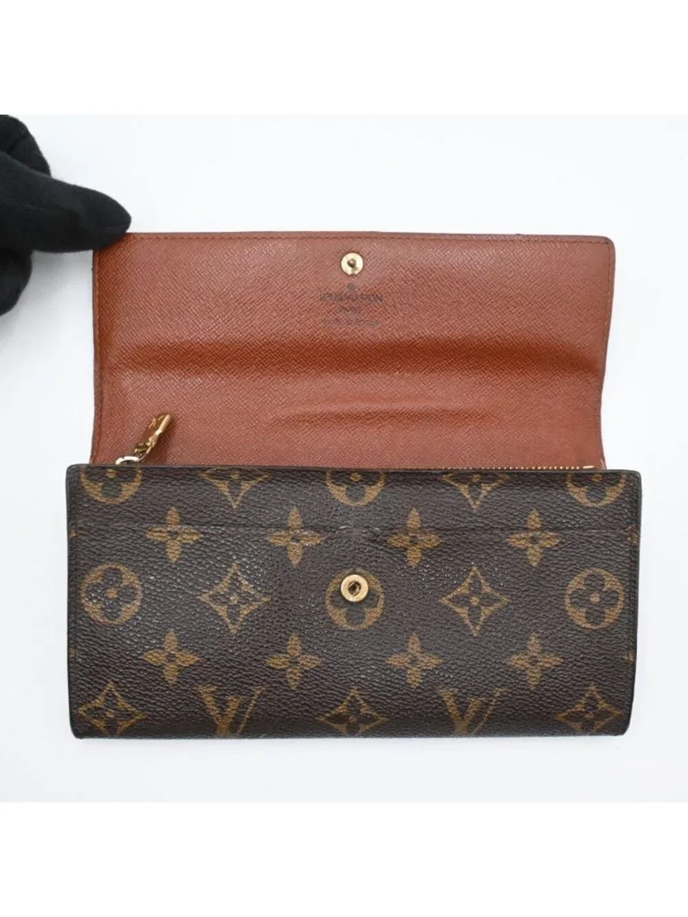 Louis Vuitton Monogram Portefeuille Sarah Wallet Brown